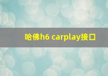 哈佛h6 carplay接口